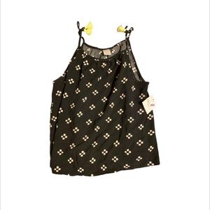 Arizona Jean Co PLUS Size 18.5 GIRLS XL Ikat print tank top with tassels black